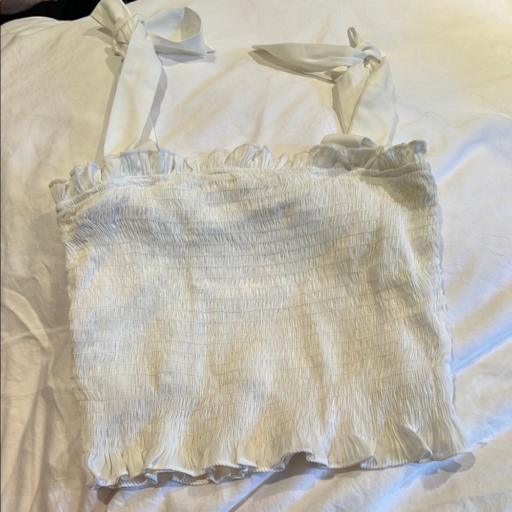 TCEC Cream Smocked Ruffled Camisole